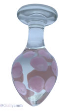 CAM ANAL PLUG* 1.SINIF KALİTE CAM ANAL PLUG * 9 CM BOY 4,4 CM EN * PÜRÜZSÜZ PEMBE BENEKLİ * BEYAZ ANAL PLUG - Görsel 5
