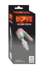 Pembe-Beyaz -Yeşil Renkte Tüylü Cam Anal Plug - Detaylı Tasarım - Cilt Dostu - Uzunluk 11 cm-3,8 cm En - Image 2