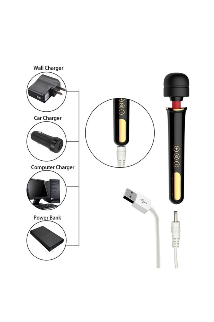 Kablosuz USB Şarjlı Çubuk Klitoris Uyarıcı Vibratör Masaj Aleti 19 cm 20 Mod Titreşim 8 Mod Hız - Görsel 4
