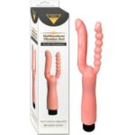 Çift Girişli Çatal Şeklinde İkili Penis Anal Plug - Çok Yönlü ve Güvenli Anal Deneyimi* Titreşimli,12 cm Uzunluğunda * Ten Renginde