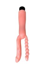 Çift Girişli Çatal Şeklinde İkili Penis Anal Plug - Çok Yönlü ve Güvenli Anal Deneyimi* Titreşimli,12 cm Uzunluğunda * Ten Renginde - Image 3