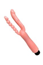 Çift Girişli Çatal Şeklinde İkili Penis Anal Plug - Çok Yönlü ve Güvenli Anal Deneyimi* Titreşimli,12 cm Uzunluğunda * Ten Renginde - Image 6