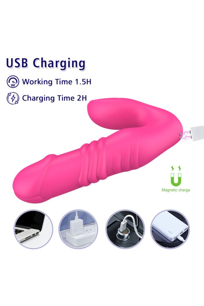 Maylos-B * Clitoris Uyarıcılı Vibratör * 7 Farklı Aşağı-Yukarı Hareket Modu * Uzaktan Kumandalı * USB Den Şarjlı - Image 4
