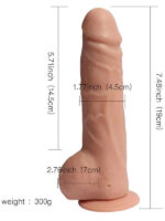 Big Detective Şarjlı Uzaktan Kumandalı Titreşimli Gerçekçi Dildo 19 cm - Image 2