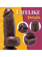 Censan Siyah SuperLove Realistik Dual Density Dildo – 21 cm Güçlü Emme Tabanlı Vücut Dostu Silikon - Görsel 4