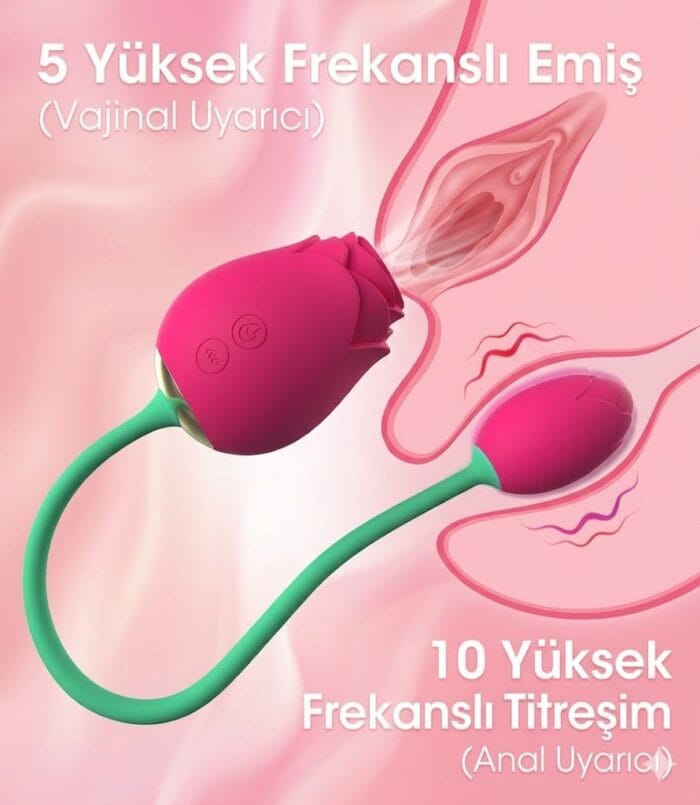 Rose 10 Fonksiyonlu Gül Başlıklı Gnokta Uyarıcı Giyilebilir Vibratör - Image 5