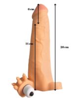 Gerçekçi Penis Kılıfı Et Dokusunda Titreşimli Testis Geçmeli 20 cm - Image 2