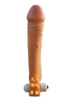 Gerçekçi Penis Kılıfı Et Dokusunda Titreşimli Testis Geçmeli 20 cm - Image 4