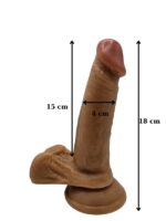 Gerçekçi Testisli Melez Dildo 18 cm - Image 2