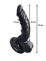 Gerçekçi Testisli Siyah Dildo 16 cm - Image 2