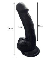 Gerçekçi Testisli Siyah Dildo 19 cm - Image 3