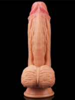 10 İnç Dual layered Platinum Silicone Cock - Flesh - Görsel 2