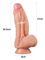 10 İnç Dual layered Platinum Silicone Cock - Flesh - Görsel 5