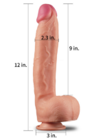 12 İnç Dual Layered Platinum Silicone Cock - Görsel 5