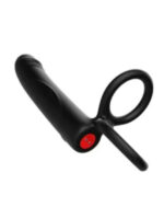 Çift Penis Halkalı Titreşimli Prostat Masaj Aleti ve Dildo Vibratör - Geciktirici Etkili & Testis Uyarıcı Esnek Silikon Anal Plug - Image 2
