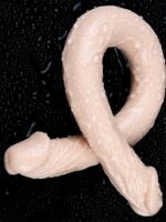 Çift Taraflı Esnek Dildo 40 cm – Gerçekçi Dokulu Ten Renk - Görsel 5
