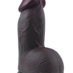 Gerçekçi Tasarımlı Geniş Çaplı Vakum Tabanlı Silikon Dildo 21 cm Siyah