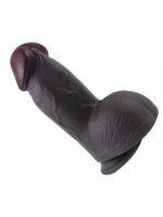 Gerçekçi Tasarımlı Geniş Çaplı Vakum Tabanlı Silikon Dildo 21 cm Siyah - Image 3