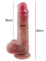 Gerçekçi Tasarımlı Vakum Tabanlı Silikon Dildo 21 cm - Görsel 2
