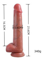 Gerçekçi Tasarımlı Vakum Tabanlı Silikon Dildo 21,6 cm - Görsel 2