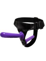 Mor Double Dong Belden Bağlamalı Çift Taraflı Bisex Dildo model 2