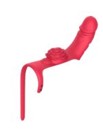 Parmak takılabilir fiziksel dildo + Gül Titreşimli 2'si 1 arada yeni tasarım parmak vibratörü - Image 4
