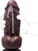 Siyah SuperLove Realistik Dual Density Dildo – 21 cm Güçlü Emme Tabanlı Vücut Dostu Silikon - Görsel 3