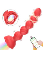Telefon Kontrollü Haley Rose Pulled Beads Anal Plug – Siyah - Görsel 3