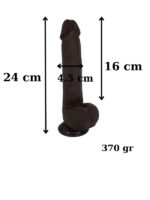 Ultra Gerçekçi 24 Cm Brown Melez Kıkırdaklı Dildo - Image 2