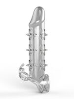 Wolf Warrior Crystal Şeffaf Dokulu Penis Kılıfı – Esnek TPE Malzeme, Gerçekçi His, 13.8 cm - Image 2