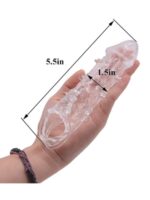 Wolf Warrior Crystal Şeffaf Dokulu Penis Kılıfı – Esnek TPE Malzeme, Gerçekçi His, 13.8 cm - Image 4