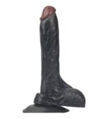 Süper Realistik Titreşimli 19 cm Siyah Zenci Kaliteli Dildo Vibratör Penis - Image 2