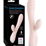 Violet Emotion Çift Başlıklı Tavşan Vibratör - 12 Fonksiyonlu & USB Şarjlı Krem