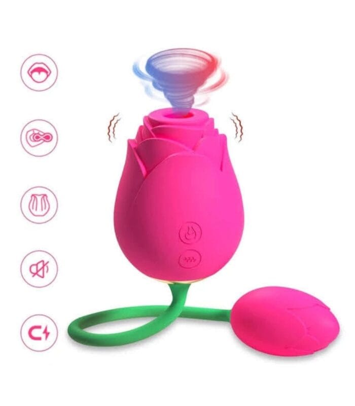 Rose 10 Fonksiyonlu Gül Başlıklı Gnokta Uyarıcı Giyilebilir Vibratör - Image 3