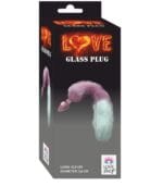 Tüylü Kuyruklu Pembe Cam Anal Plug Premium A Kalite