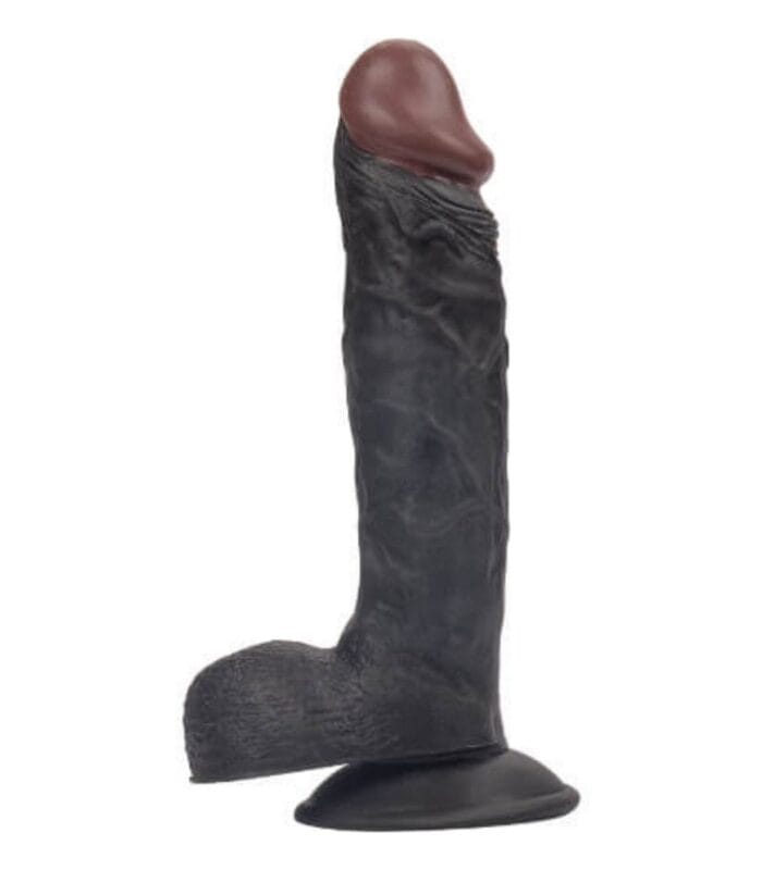 Süper Realistik Siyah Zenci 21 cm Kaliteli Dildo Vibratör Penis - Görsel 2
