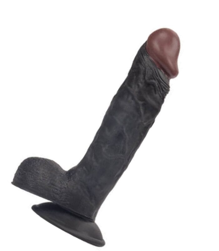 Süper Realistik Siyah Zenci 21 cm Kaliteli Dildo Vibratör Penis - Görsel 3