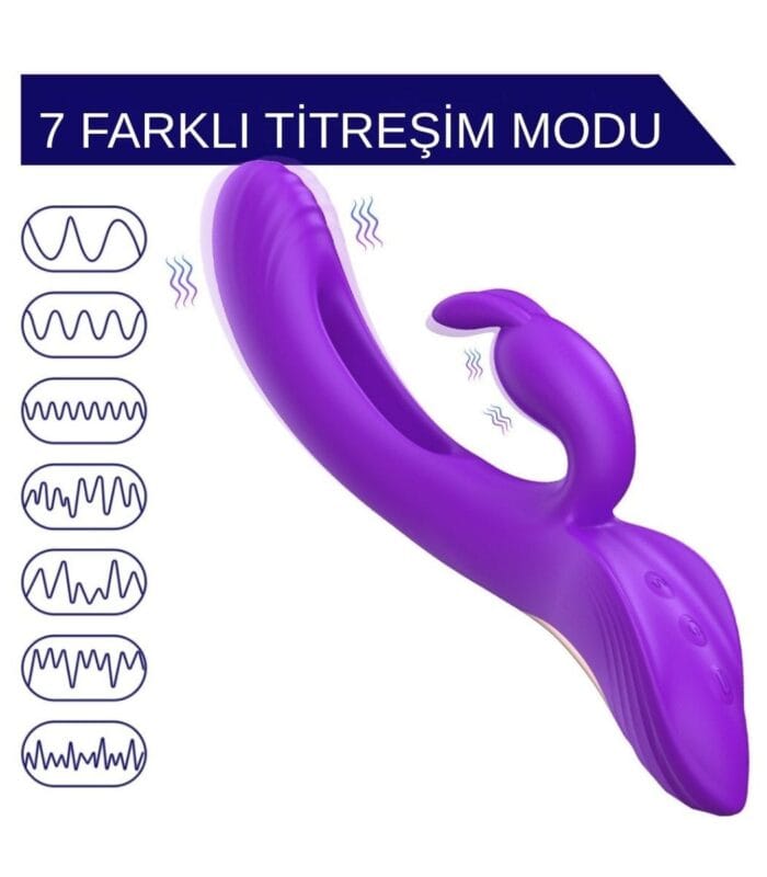 Üç Motorlu Klitoris Uyarıcı Vibratör Premium Saf Tutku %100 Liquid Silikon (Mor) - Image 4