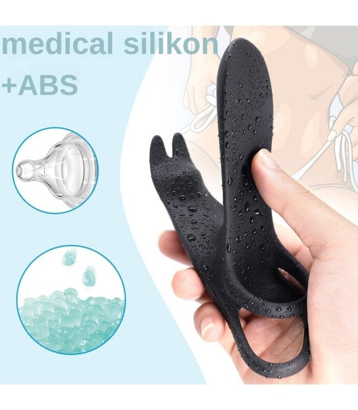 Premium Uzaktan Kumandalı Klitoris Uyarıcılı Penis Ringi - 2 Motorlu & Liquid Silikon - Görsel 3