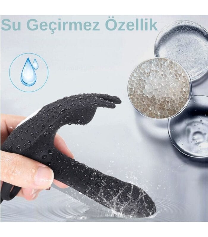 Premium Uzaktan Kumandalı Klitoris Uyarıcılı Penis Ringi - 2 Motorlu & Liquid Silikon - Görsel 6