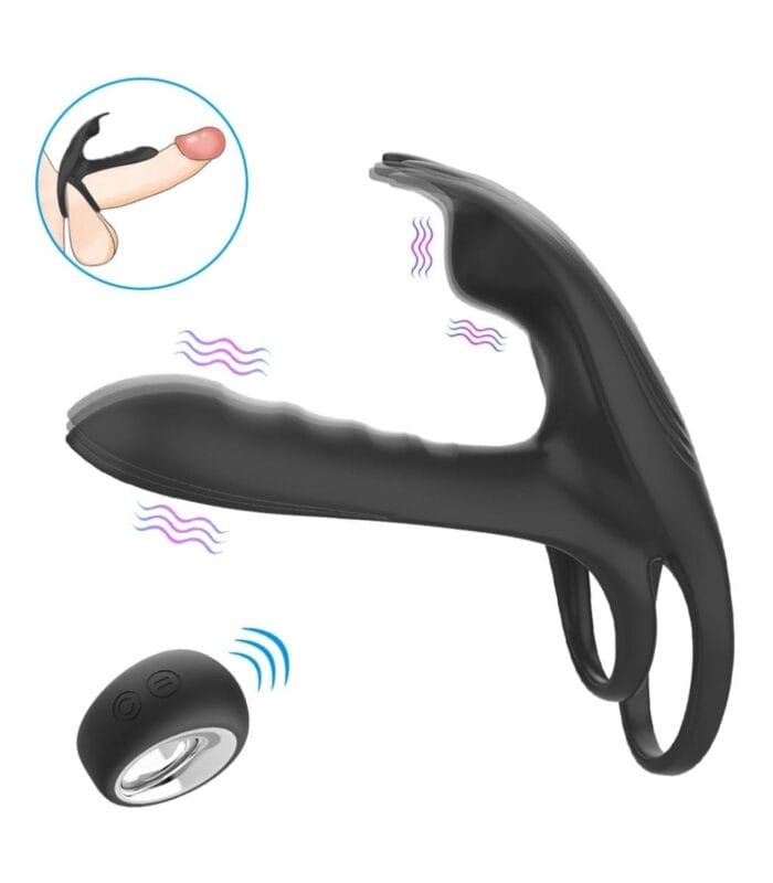 Premium Uzaktan Kumandalı Klitoris Uyarıcılı Penis Ringi - 2 Motorlu & Liquid Silikon - Görsel 5