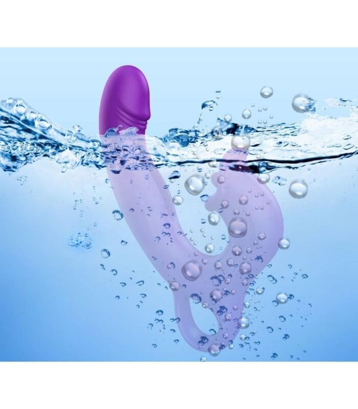 Üç Motorlu Klitoris Darbeli Vibratör Premium Saf Tutku %100 Liquid Silikon (Mor) - Image 7