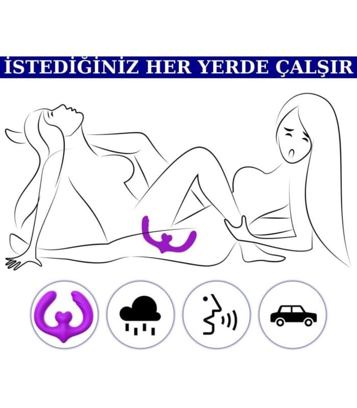 Üç Motorlu Çiftler İçin Vibratör Premium Saf Tutku %100 Liquid Silikon (Mor) - Görsel 5