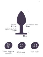 Paslanmaz Çelik Anal Plug Tıkaç Beyaz Taşlı - Image 2