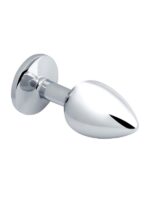 Paslanmaz Çelik Anal Plug Tıkaç Beyaz Taşlı - Image 3